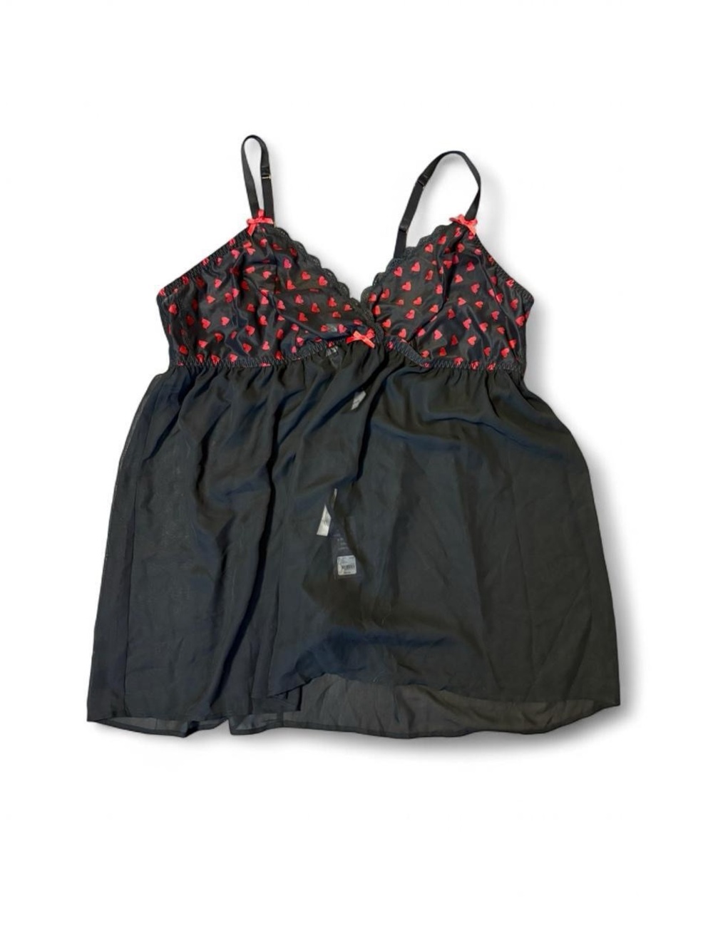 NWT Cacique Black Sheer Babydoll Lingerie (Includes Thong), Size 22/24